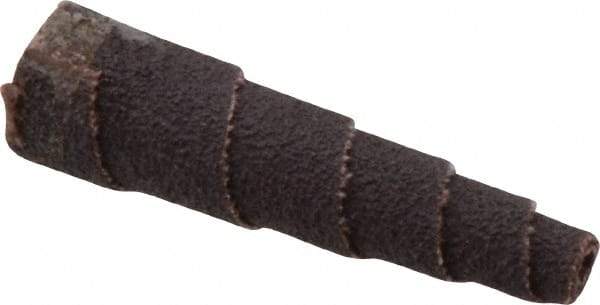 Merit Abrasives - 2" Long x 1/2" Diam, Aluminum Oxide, Full Taper Cartridge Roll - 80 Grit, 1/8" Pilot Hole Diam, Medium Grade - Apex Tool & Supply