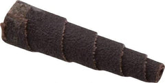Merit Abrasives - 2" Long x 1/2" Diam, Aluminum Oxide, Full Taper Cartridge Roll - 80 Grit, 1/8" Pilot Hole Diam, Medium Grade - Apex Tool & Supply