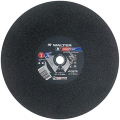 WALTER Surface Technologies - 16" 30 Grit Aluminum Oxide Cutoff Wheel - 7/64" Thick, 1" Arbor, 3,800 Max RPM, Use with Electric & Gas Powered Saws - Apex Tool & Supply