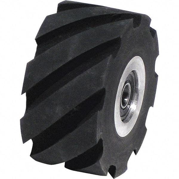 Dynabrade - 2" Diam x 1" Wide Contact Wheel Assembly - 5/8" Arbor Hole, Standard, 70 Duro Rubber Face - Apex Tool & Supply