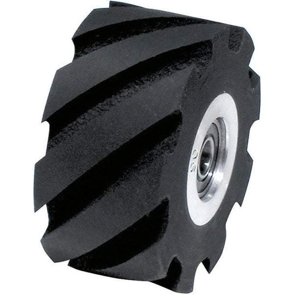 Dynabrade - 2" Diam x 1" Wide Contact Wheel Assembly - 5/8" Arbor Hole, Standard, 90 Duro Rubber Face - Apex Tool & Supply