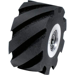 Dynabrade - 2" Diam x 1" Wide Contact Wheel Assembly - 5/8" Arbor Hole, Standard, 90 Duro Rubber Face - Apex Tool & Supply