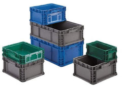 Orbis - 40 Lb Load Capacity Green Polyethylene Tote Container - Stacking, 12" Long x 15" Wide x 9-1/2" High - Apex Tool & Supply
