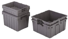 Orbis - 2 Cu Ft, 70 Lb Load Capacity Gray Polyethylene Tote Container - Nesting, 21.4" Long x 15.3" Wide x 12.3" High - Apex Tool & Supply