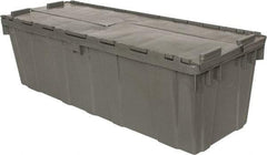 Orbis - 11 Cu Ft, 40 Lb Load Capacity Gray Polyethylene Attached-Lid Container - Stacking, Nesting, 39.3" Long x 14" Wide x 12" High, Lid Included - Apex Tool & Supply