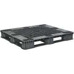 Orbis - 47.8" Long x 39.9" & Wide x 5.8" High Polyethylene Stackable Pallet - 30,000 Lb Static Capacity, 3,500 Lb Dynamic Capacity, Black - Apex Tool & Supply
