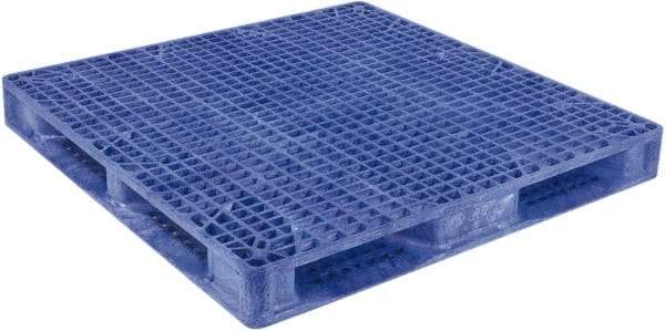 Orbis - 47.9" Long x 47.9" & Wide x 6.8" High Polyethylene Stackable Pallet - 30,000 Lb Static Capacity, 4,000 Lb Dynamic Capacity, Blue - Apex Tool & Supply