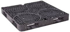 Orbis - 48.8" Long x 48.8" & Wide x 5-1/2" High Polyethylene Drum Pallet - 15,000 Lb Static Capacity, 3,500 Lb Dynamic Capacity, Black - Apex Tool & Supply