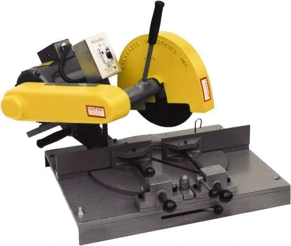 Kalamazoo - 10" Blade Diam, 5/8" Arbor Hole, Miter Chop & Cutoff Saw - 3,450 RPM, 3 hp, 110/220 & 220/440 Volts, 1 or 3 Phase - Apex Tool & Supply