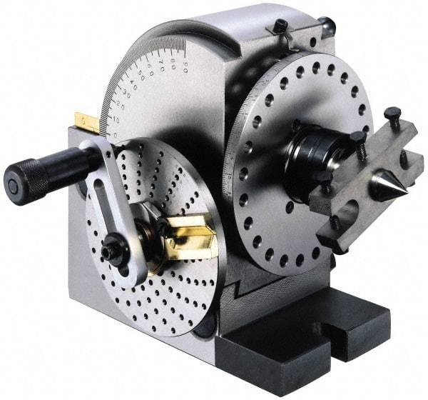 Interstate - Headstock Taper 2MT, Semi-Universal Dividing Head - 3.94" Centerline Height, 7.441" Long x 5.512" Wide x 6.811" High - Apex Tool & Supply