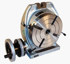 Phase II - 10" Table Diam, Horizontal & Vertical Rotary Machining Table - 6-3/4" Centerline Height, 3MT Center Taper, 0.465" T-Slot Width - Apex Tool & Supply