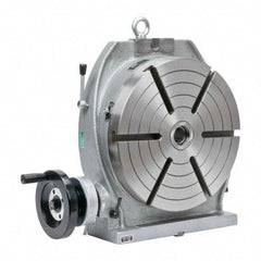 Phase II - 12" Table Diam, Horizontal & Vertical Rotary Machining Table - 8-1/4" Centerline Height, 4MT Center Taper, 0.545" T-Slot Width - Apex Tool & Supply