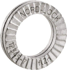 Nord-Lock - 1/4", Zinc Flake, Steel Wedge Lock Washer - Grade 2, 0.276 to 0.284" ID - Apex Tool & Supply