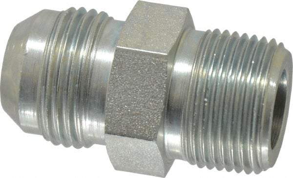 Parker - 3/4" Tube OD, 37° Steel Flared Tube Male Connector - 3/4 NPTF, Flare x MNPTF Ends - Apex Tool & Supply