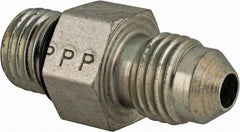 Parker - 1/4" Tube OD, 37° Steel Flared Tube Straight Thread Connector - 7/16 UNF, Flare x SAE-ORB Ends - Apex Tool & Supply