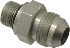 Parker - 1/2" Tube OD, 37° Steel Flared Tube Straight Thread Connector - 9/16 UNF, Flare x SAE-ORB Ends - Apex Tool & Supply