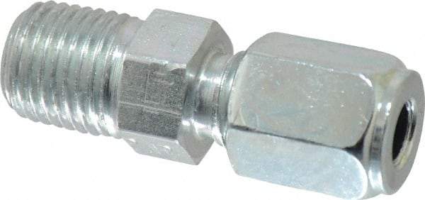 Parker - Metal Flareless Bite Tube Male Connector - 1/4 NPTF - Apex Tool & Supply