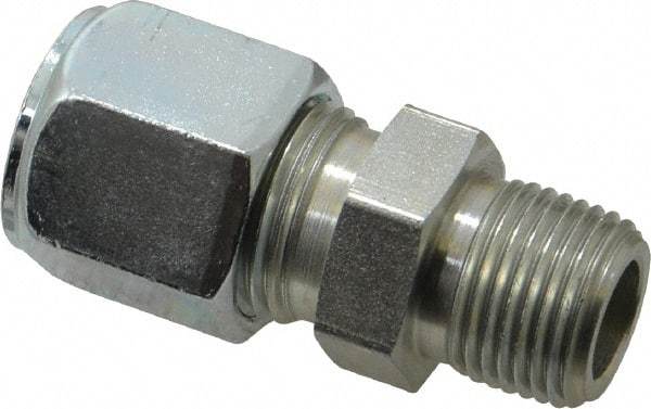 Parker - Metal Flareless Bite Tube Male Connector - 3/8 NPTF - Apex Tool & Supply