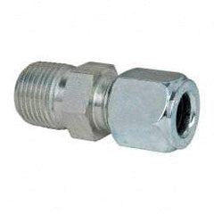 Parker - Metal Flareless Bite Tube Male Connector - 1/2 NPTF - Apex Tool & Supply