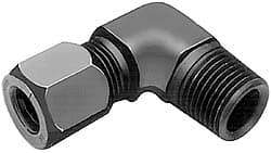 Parker - Metal Flareless Bite Tube Male Elbow - 1/8 NPTF - Apex Tool & Supply