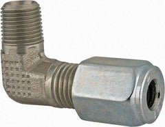 Parker - Metal Flareless Bite Tube Male Elbow - 1/8 NPTF - Apex Tool & Supply