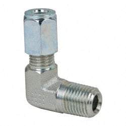 Parker - Metal Flareless Bite Tube Male Elbow - 1/4 NPTF - Apex Tool & Supply