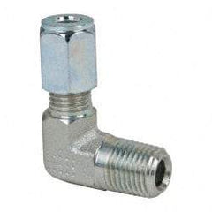 Parker - Metal Flareless Bite Tube Male Elbow - 1/4 NPTF - Apex Tool & Supply