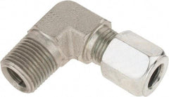 Parker - Metal Flareless Bite Tube Male Elbow - 3/8 NPTF - Apex Tool & Supply