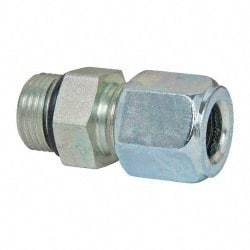 Parker - Metal Flareless Bite Tube Straight Thread Connectors - 7/16-20" Thread - Apex Tool & Supply