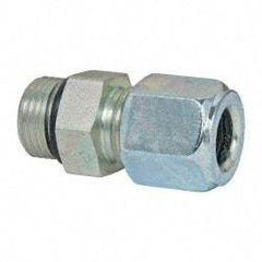 Parker - Metal Flareless Bite Tube Straight Thread Connectors - 1/2-20" Thread - Apex Tool & Supply