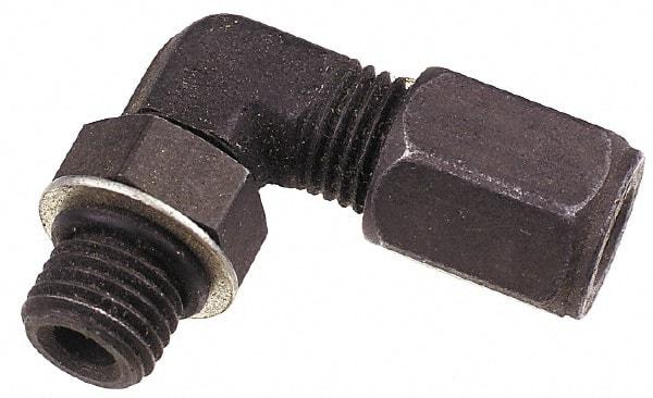 Parker - Metal Flareless Bite Tube Straight Thread Elbow - 3/4-16" Thread - Apex Tool & Supply