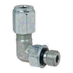 Parker - Metal Flareless Bite Tube Straight Thread Elbow - 7/16-20" Thread - Apex Tool & Supply
