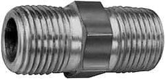 Parker - 1-1/4 x 1 Male Thread, Zinc Plated Steel Industrial Pipe Hex Nipple - MNPTF, 3,000 psi - Apex Tool & Supply
