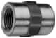 Parker - 1/2 x 3/8 Female Thread, Zinc Plated Steel Industrial Pipe Coupling - FNPTF, 5,000 psi - Apex Tool & Supply