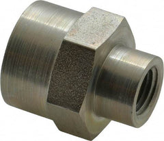 Parker - 1/2 x 1/4 Female Thread, Zinc Plated Steel Industrial Pipe Coupling - FNPTF, 5,000 psi - Apex Tool & Supply