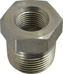 Parker - 3/4 Male Thread x 3/8 Female Thread, Zinc Plated Steel Industrial Pipe Hex Bushing - MNPTF x FNPTF, 5,500 psi - Apex Tool & Supply