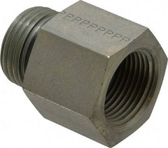 Parker - 1-1/16 - 12 Male Thread x 3/4 Female Thread, Zinc Plated Steel Industrial Pipe Adapter - Male Straight Thread O-Ring x Female NPTF, 4,000 psi - Apex Tool & Supply
