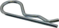 Made in USA - 5/8 to 1" Shaft Diam, 2-15/16" Long, 0.148" Wire Diam, Hair Pin Cotter - MB Grade 2 Spring Steel, Zinc-Plated Finish - Apex Tool & Supply