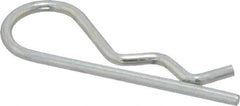 Made in USA - 1/4 to 1/2" Shaft Diam, 1-5/16" Long, 1/16" Wire Diam, Hair Pin Cotter - MB Grade 2 Spring Steel, Zinc-Plated Finish - Apex Tool & Supply