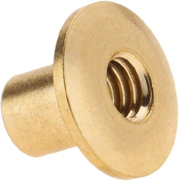 Made in USA - #8-32 Thread Barrel, Brass Sex Bolt & Binding Post - Uncoated, 1/4" Long Barrel - Apex Tool & Supply