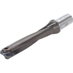 Replaceable Tip Drill: 20 to 20.9 mm Drill Dia, 103.1 mm Max Depth, 25 mm Weldon Flat Shank Uses SMP & SMF Inserts, 188.1 mm OAL, Through Coolant