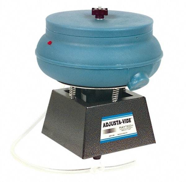 Raytech - 0.22 Cu Ft, 1/10 hp, Wet/Dry Operation Vibratory Tumbler - Adjustable Amplitude, Flow Through Drain - Apex Tool & Supply