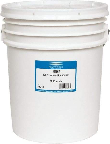 Raytech - Ceramic Plastic Blend Carrier, Polishing Tumbling Media - Cylinder Shape, Wet Operation, 5/8" Long x 5/8" High - Apex Tool & Supply