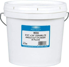 Raytech - Ceramic Plastic Blend Carrier, Polishing Tumbling Media - Cylinder Shape, Wet Operation, 5/16" Long x 3/4" High - Apex Tool & Supply