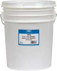 Raytech - Ceramic Carrier, Aluminum Oxide Abrasive, Polishing Tumbling Media - Triangle Shape, Wet Operation, 5/16" Long x 7/8" High - Apex Tool & Supply