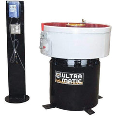 Made in USA - 2 hp, Wet/Dry Operation Vibratory Tumbler - Adjustable Amplitude, Flow Through Drain - Apex Tool & Supply