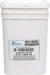 Made in USA - Medium/Fine Grade Smooth Glass Bead - 100 to 170 Grit, 50 Lb Pail - Apex Tool & Supply