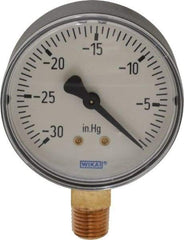 Wika - 2-1/2" Dial, 1/4 Thread, 30-0 Scale Range, Pressure Gauge - Lower Connection Mount, Accurate to 3-2-3% of Scale - Apex Tool & Supply