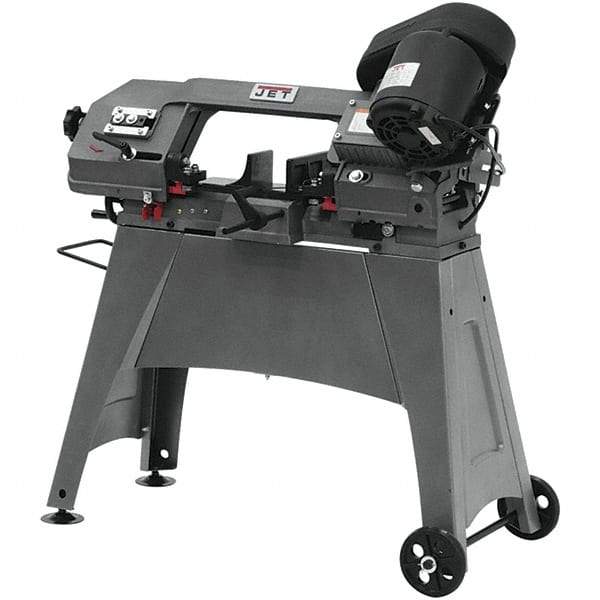 Jet - 5 x 6" Manual Combo Horizontal & Vertical Bandsaw - 1 Phase, 45° Vise Angle of Rotation, 0.5 hp, 115/230 Volts, Step Pulley Drive - Apex Tool & Supply