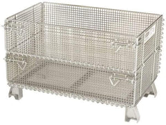 Nashville Wire - 32" Long x 20" Wide x 16" High Steel Basket-Style Bulk Folding Wire Mesh Container - 1,000 Lb. Load Capacity - Apex Tool & Supply